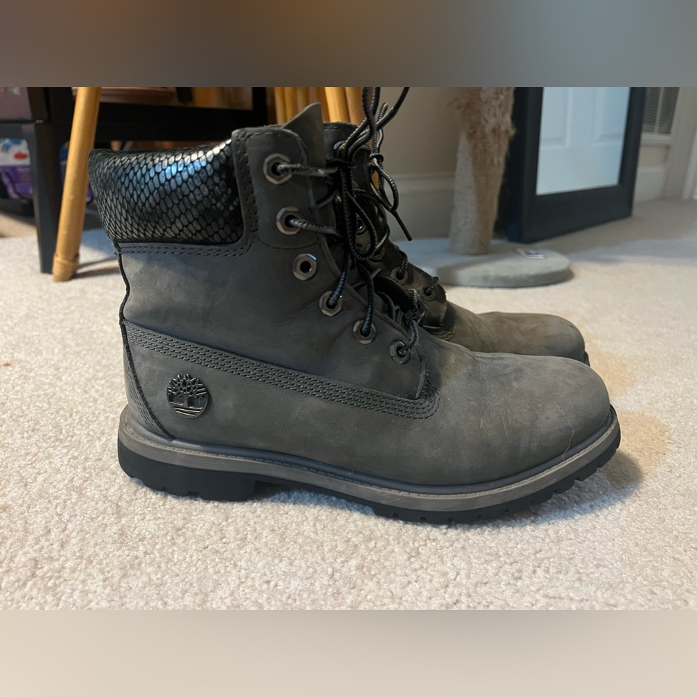 Timberland Black and Gray Combat Boots - Picture 3 of 8